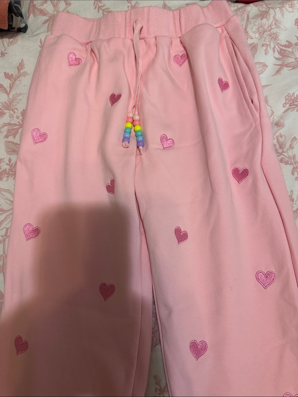 Lola + The Boys Pink Heart Embroidered Kids Pajama Set - Picture 6 of 13